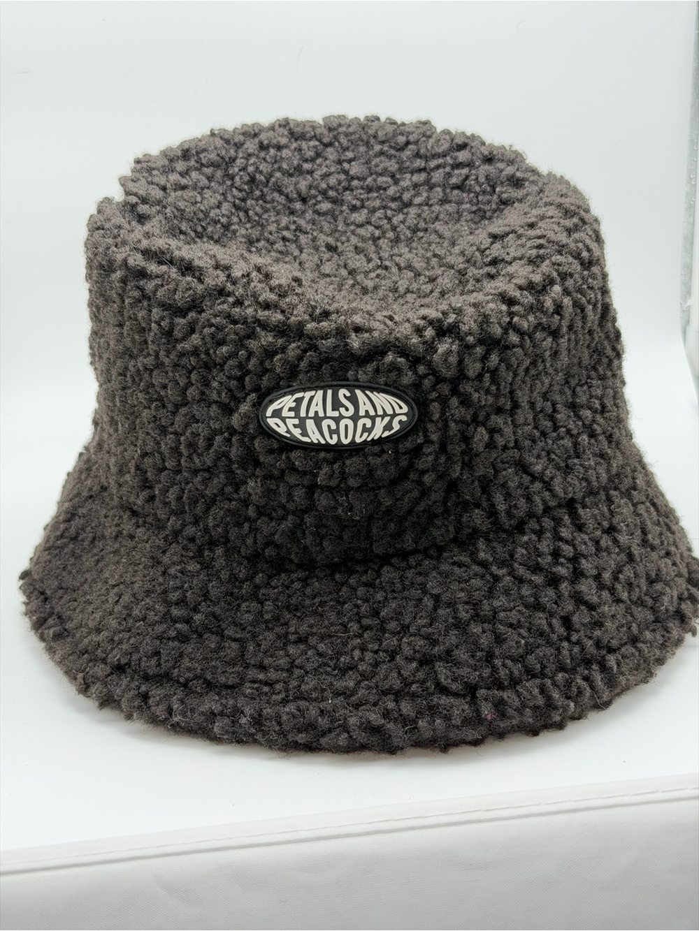 Petals and Peacocks Soft Black Sherpa Fleece Bucket Hat One Size